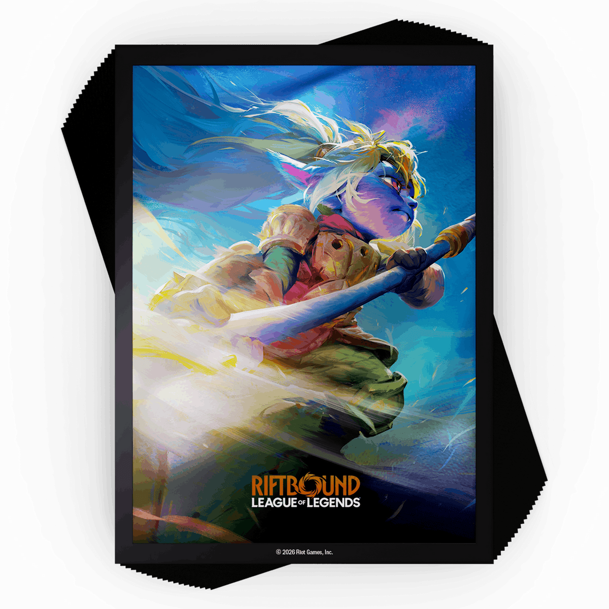Riftbound: League of Legends TCG Unleashed art sleeves featuring Poppy, Keeper of the Hammer, 100 count pack