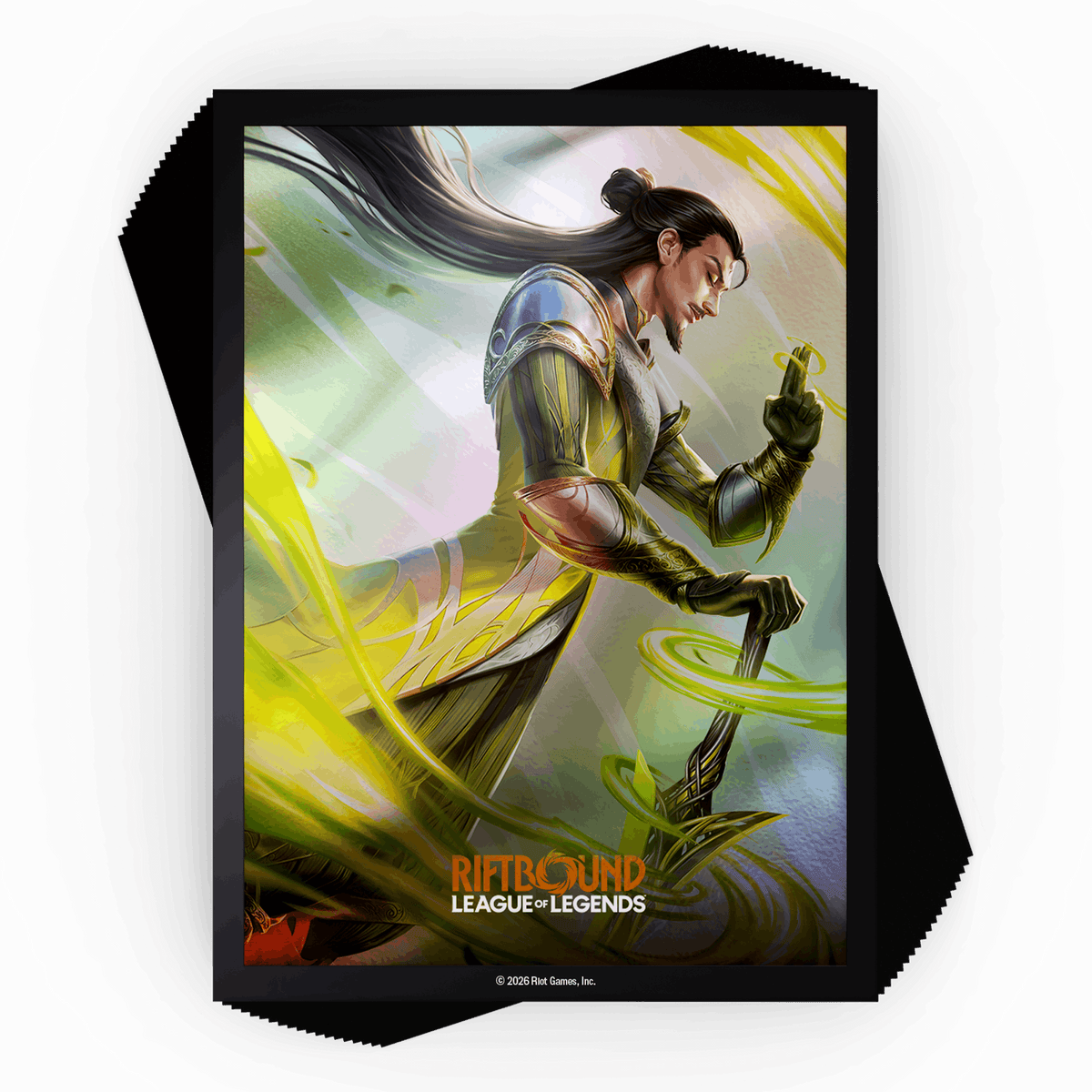 Riftbound: League of Legends TCG Unleashed art sleeves featuring Yi, Wuju Master, 100 count pack