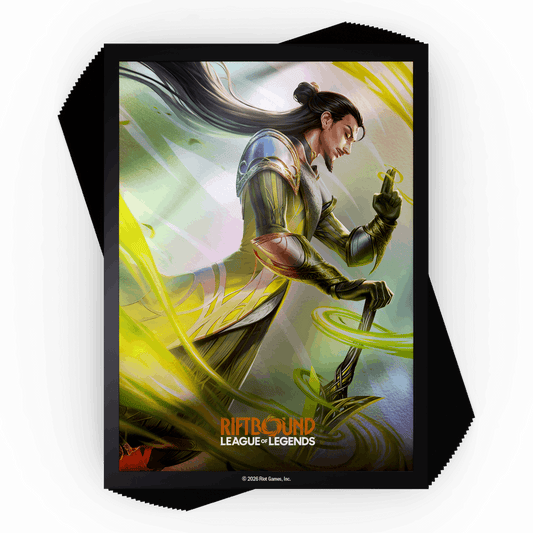 Riftbound: League of Legends TCG Unleashed art sleeves featuring Yi, Wuju Master, 100 count pack