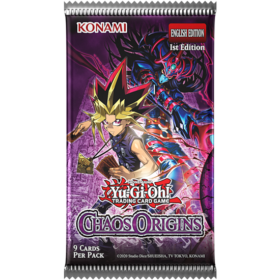 Yu-Gi-Oh! Chaos Origins sealed booster pack, front of pack
