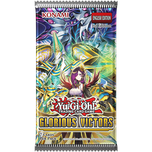 Yu-Gi-Oh! Glorious Victors sealed booster pack, front of pack