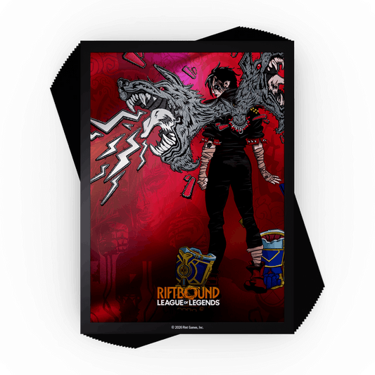 Riftbound: League of Legends TCG Unleashed art sleeves featuring Vi, Piltover Enforcer, 100 count pack