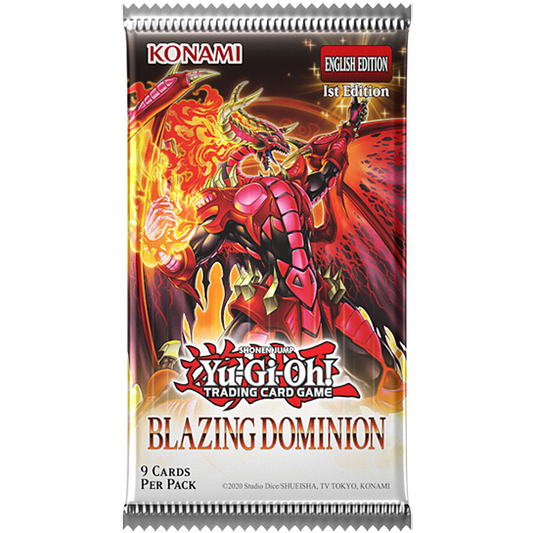 Yu-Gi-Oh! Blazing Dominion sealed booster pack, front of pack