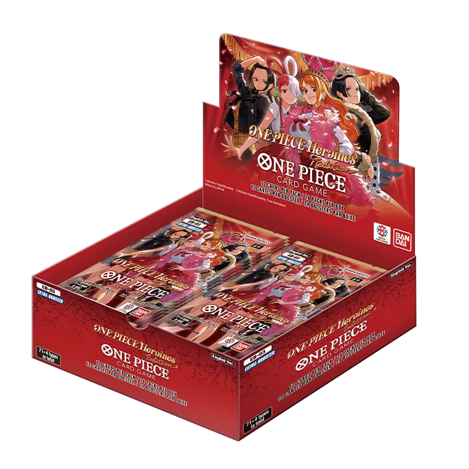 One Piece Card Game EB-03 One Piece Heroines Edition booster display box (24 packs), angled studio shot
