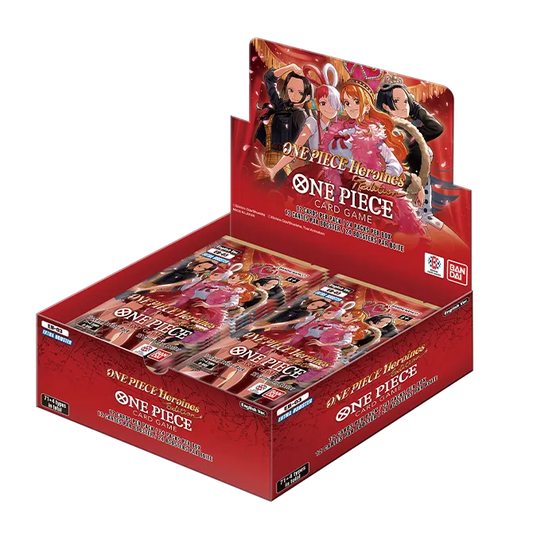 One Piece Card Game EB-03 One Piece Heroines Edition booster display box (24 packs), angled studio shot