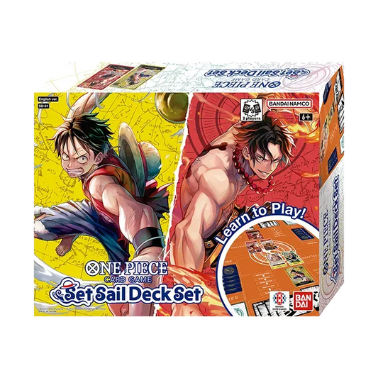 One Piece Card Game SD-01 Set Sail Deck Set bundle box, angled studio shot