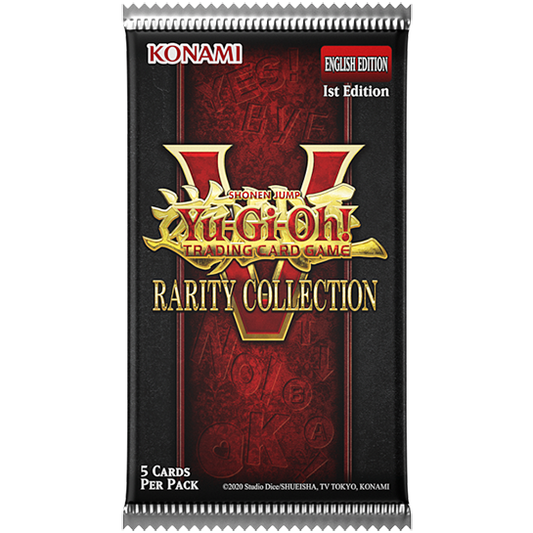 Yu-Gi-Oh! Rarity Collection V sealed booster pack, front of pack